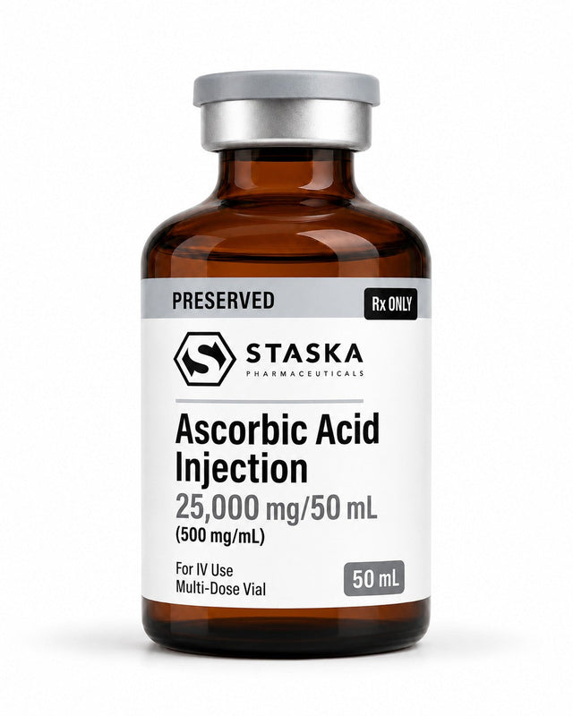 Ascorbic Acid (Non-Corn) — Preserved (500mg/mL, 50mL Multi-Dose Vial)